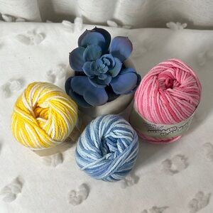 Lily Faux Floral with Blue Succulent and Yarn Accents